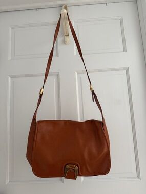 Fendi Brown Leather Shoulder Bag with Buckle